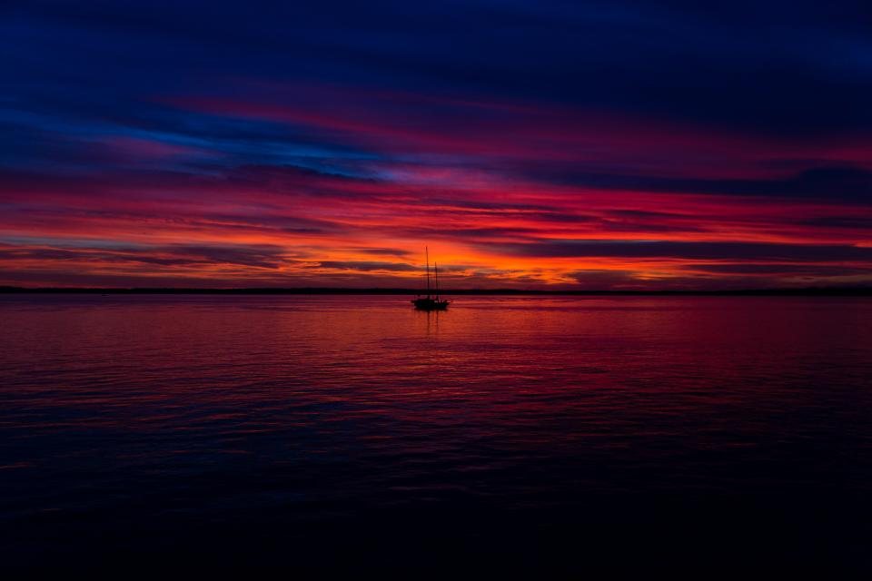 Dusk over the ocean