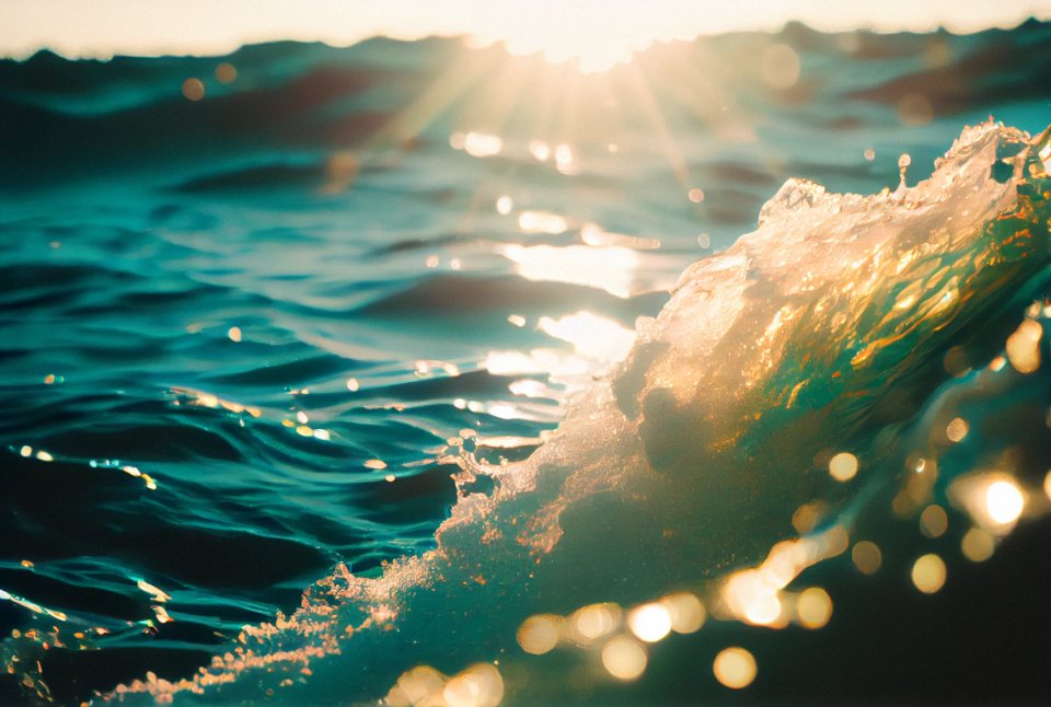 Sunlight through a wave